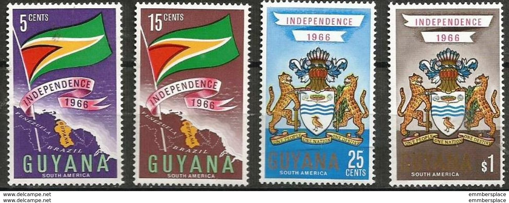 Guyana - 1966 Independence MNH **   Sc 20-3 - Guyana (1966-...)