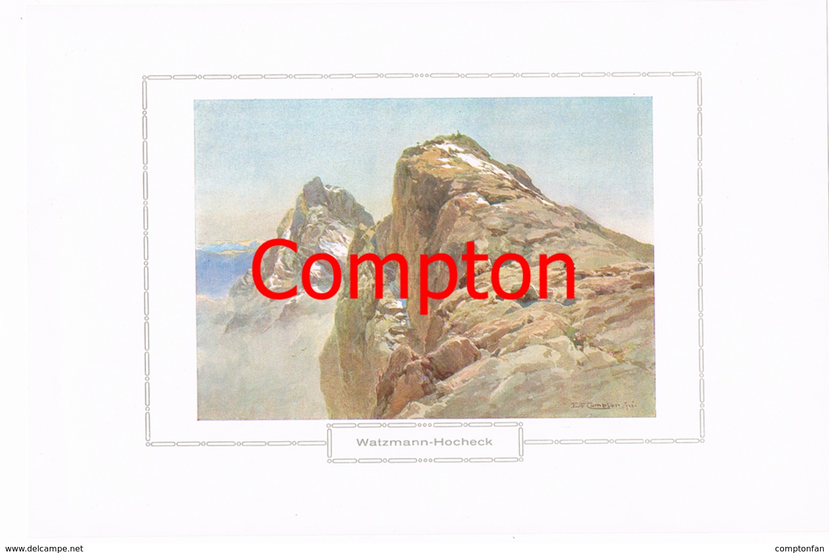 124 E.T.Compton Watzmann Hocheck Berchtesgaden Farbdruck Ca. 1921 !!! - Autres & Non Classés