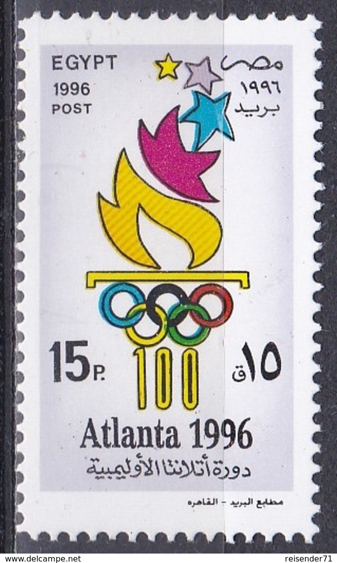 Ägypten Egypt 1996 Sport Spiele Olympia Olympics IOC Atlanta Fackel Torch Ringe Sommerspiele, Mi. 1876 ** - Ungebraucht