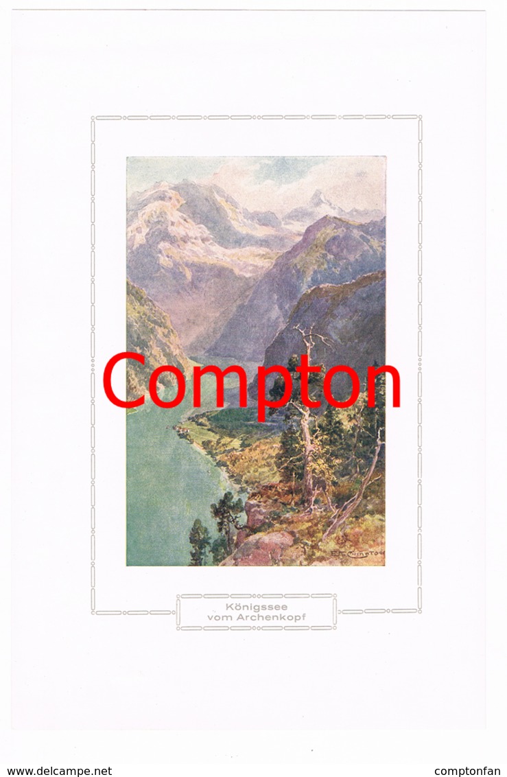 130 E.T.Compton Königssee Berchtesgaden Farbdruck Ca. 1921 !!! - Otros & Sin Clasificación
