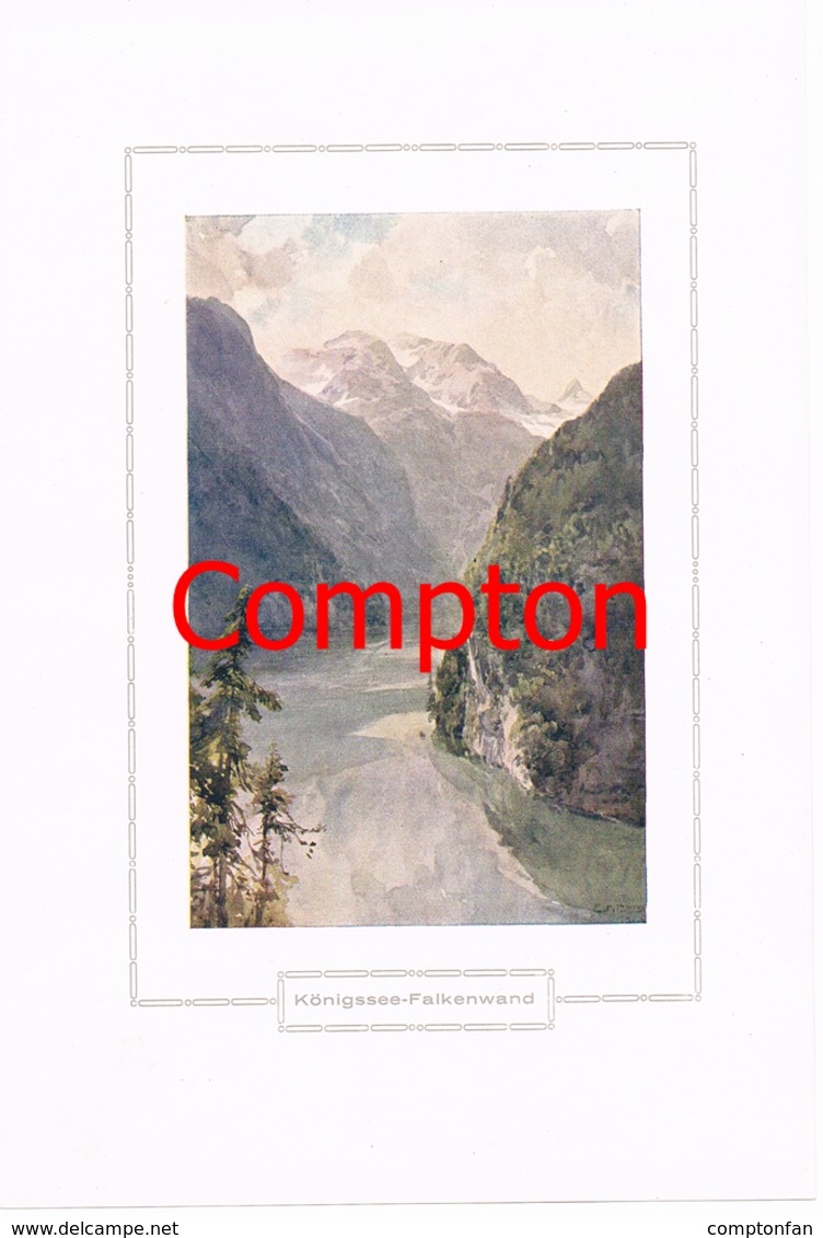 132 E.T.Compton Königssee Falkenwand Berchtesgaden Farbdruck Ca. 1921 !!! - Sonstige & Ohne Zuordnung