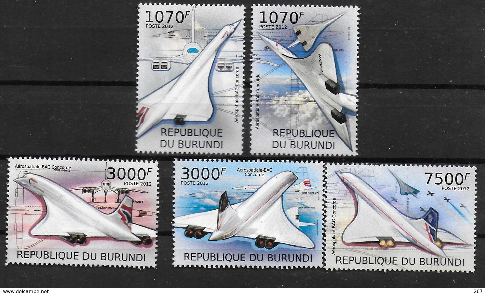 BURUNDI  Feuillet  N° 1441/44 BF 211  * *  ( Cote 18e ) Avions Concorde - Concorde