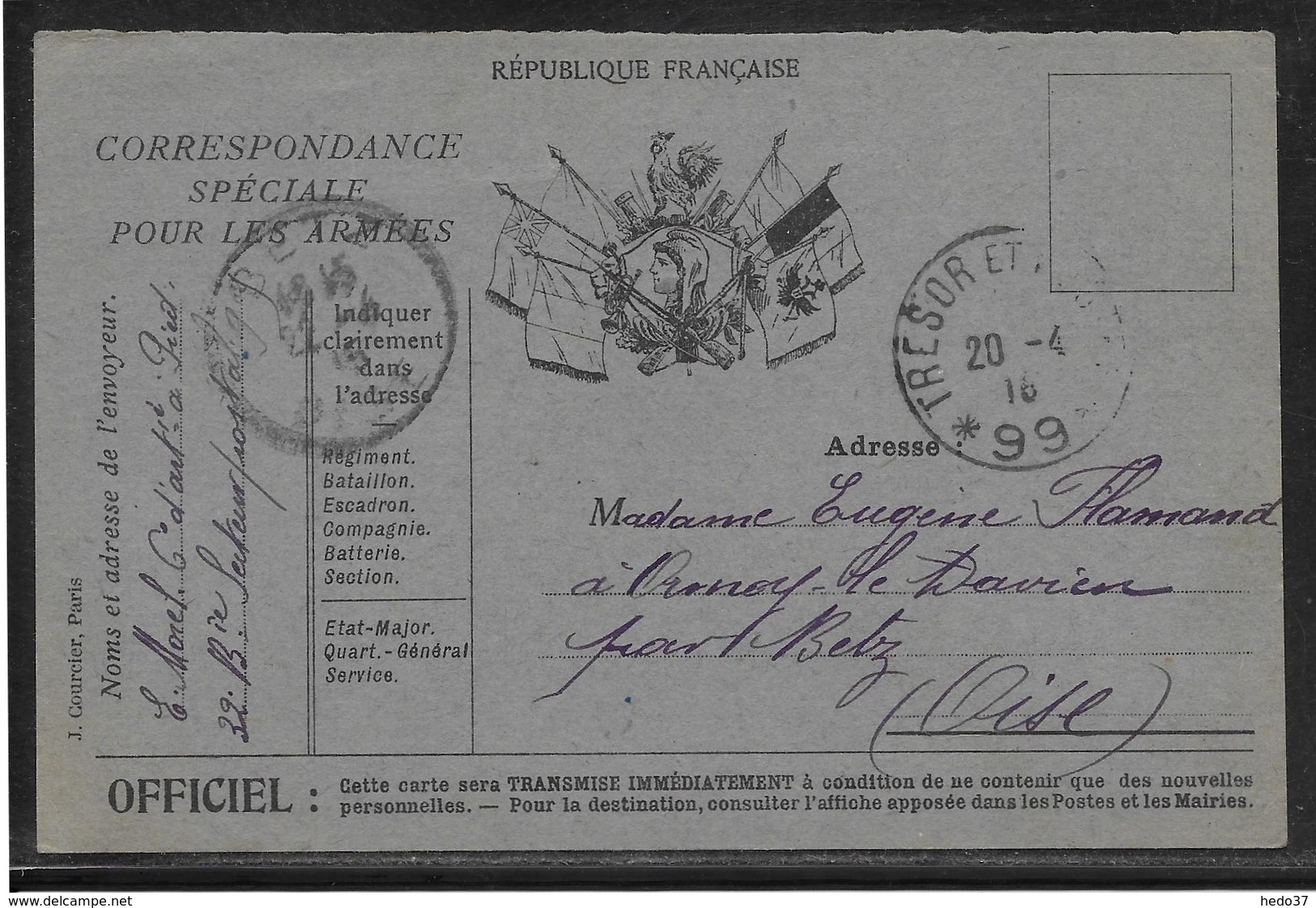 France - Carte De Franchise Militaire - Covers & Documents