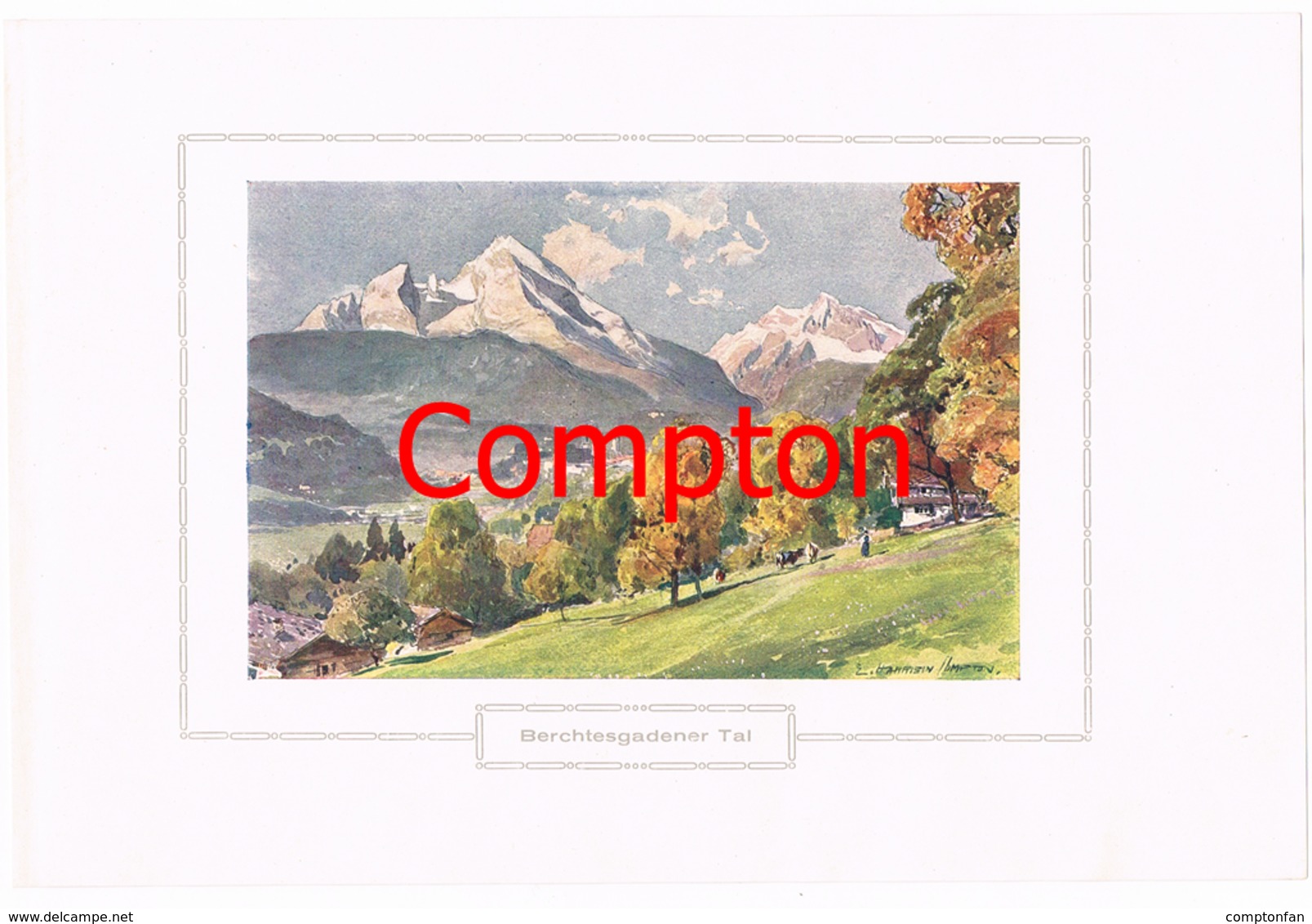 137 E.H.Compton Berchtesgadener Tal Berchtesgaden Farbdruck Ca. 1921 !!! - Other & Unclassified