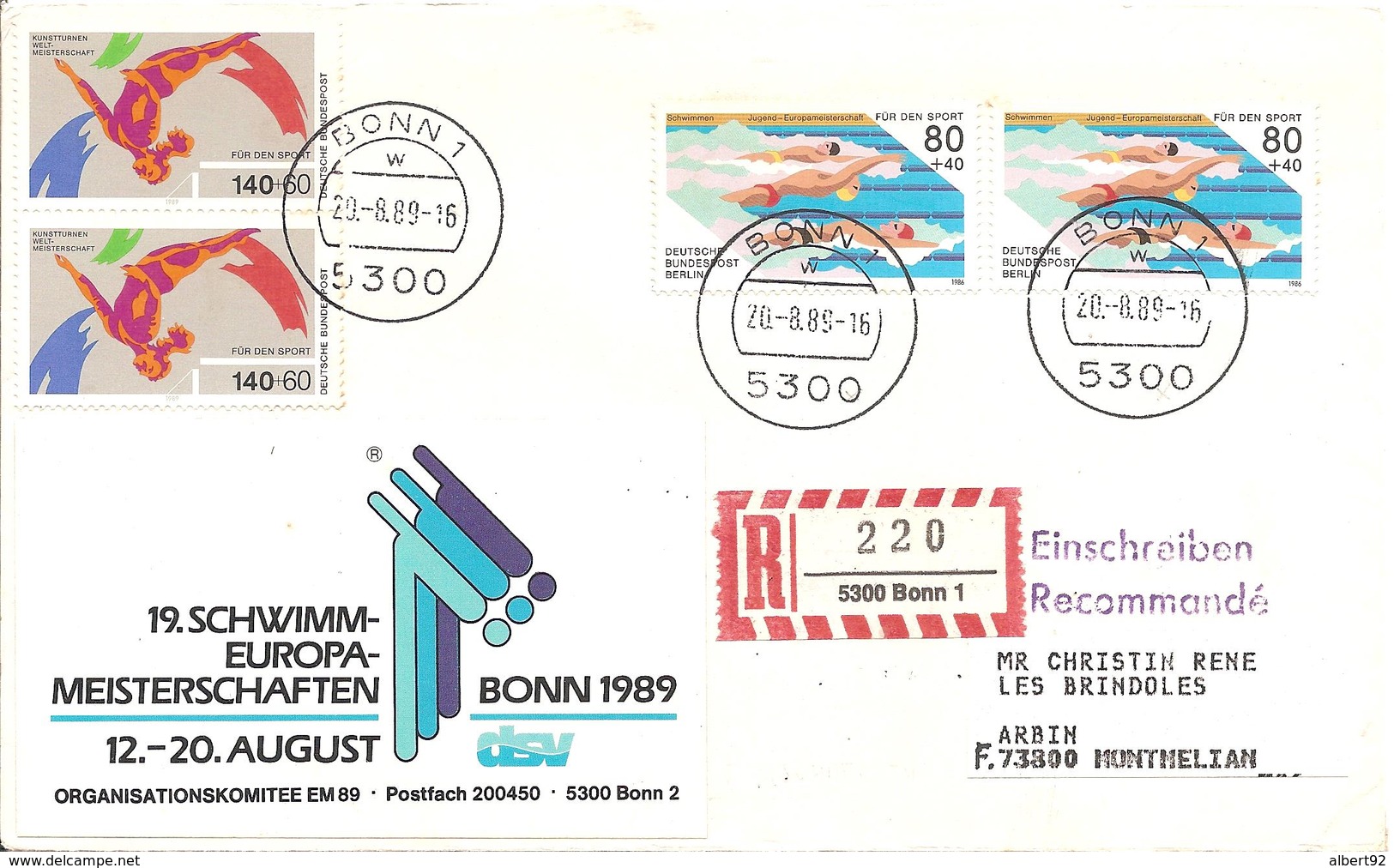 1989 Championnat D'Europe De Natation Bonn ;recommandée - Zwemmen