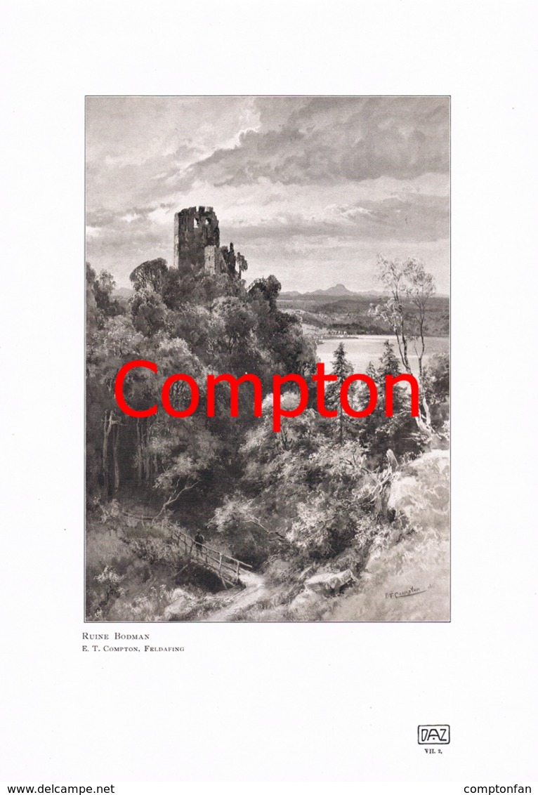 D101 146 E.T.Compton Ruine Altbodman Wanderer Druck 1907 !!! - Sonstige & Ohne Zuordnung