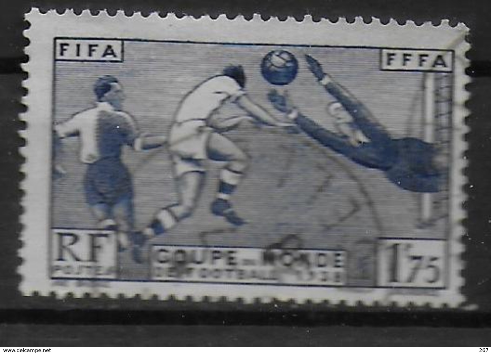 FRANCE  N° 396 Oblitere  ( Cote 15e )  Cup 1938 Football  Soccer  Fussball - 1938 – Frankreich