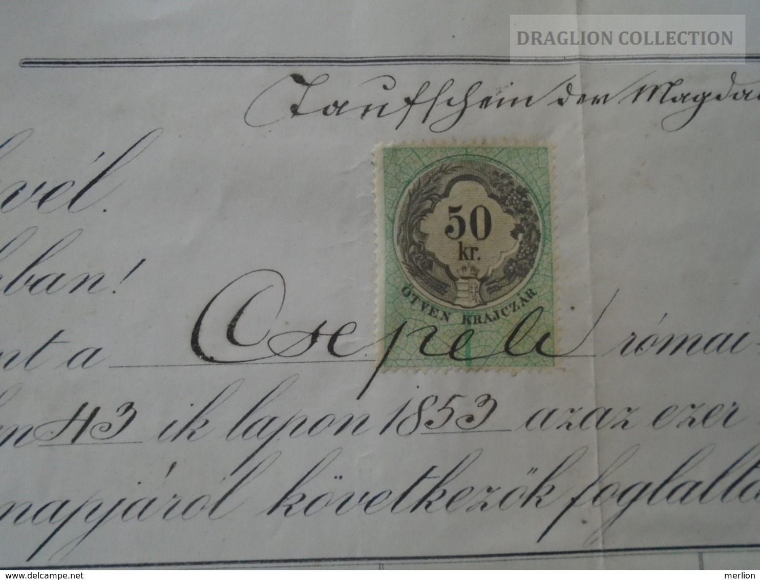 ZA176.18  Old Document  Hungary  -CSEPEL - Magdolna (1853) -János Tikmann - Maria Wilhelm - 1871 -József Mertl - Geburt & Taufe