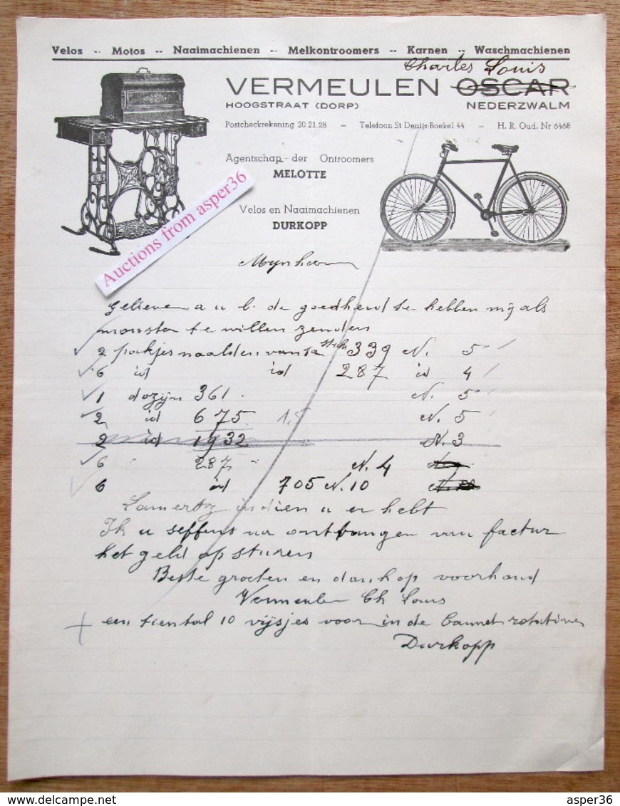 Vélos, Motos, Naaimachienen...Vermeulen Charles Louis, Hoogstraat Nederzwalm (Zwalm) - 1900 – 1949