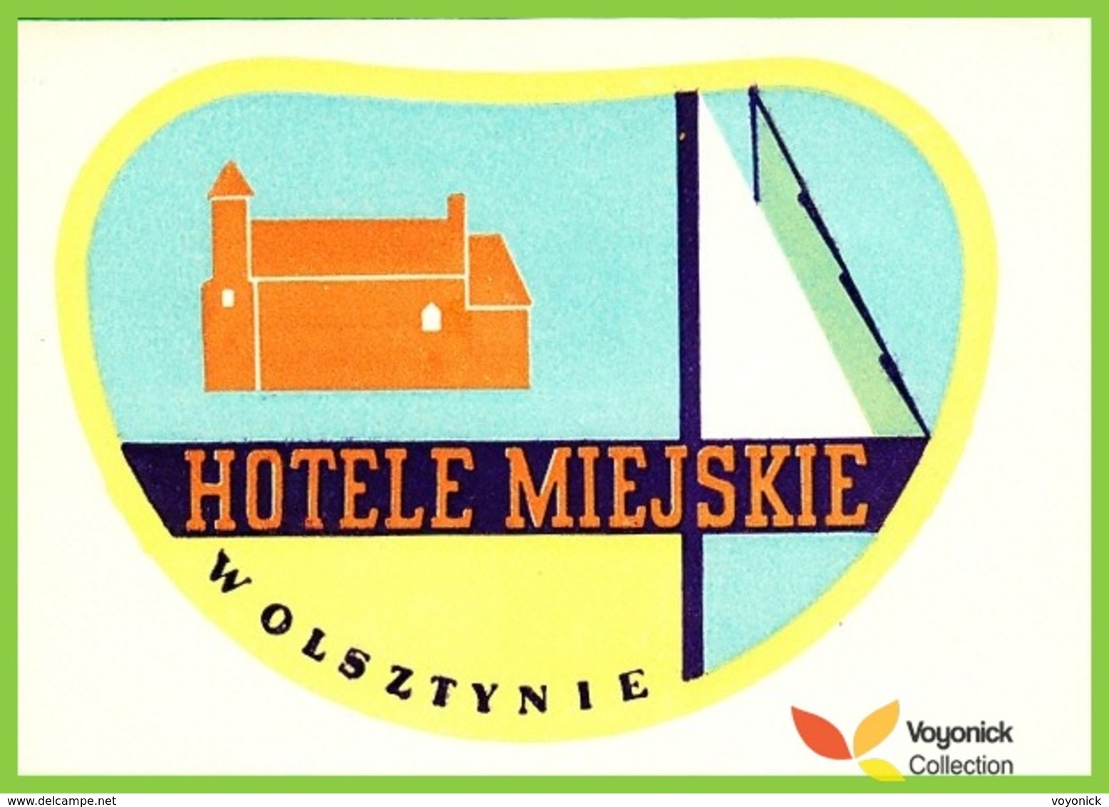 Voyo HOTELE MIEJSKIE Olsztyn Poland Hotel Label 1970s Vintage - Hotelaufkleber