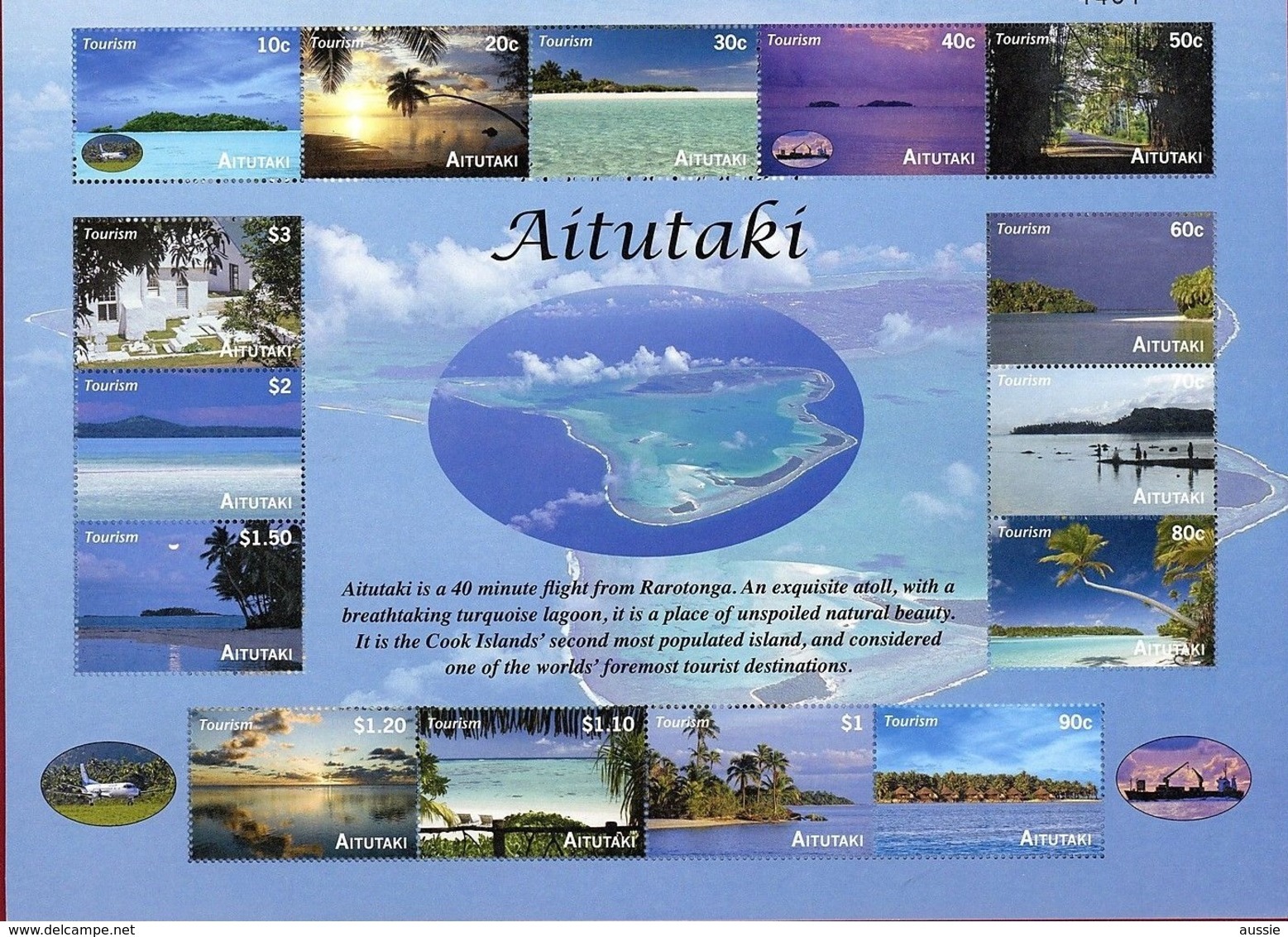 Aitutaki 2010 Yvertn° Bloc 85 *** MNH Cote 32 Euro Tourisme Vues De L' île - Aitutaki