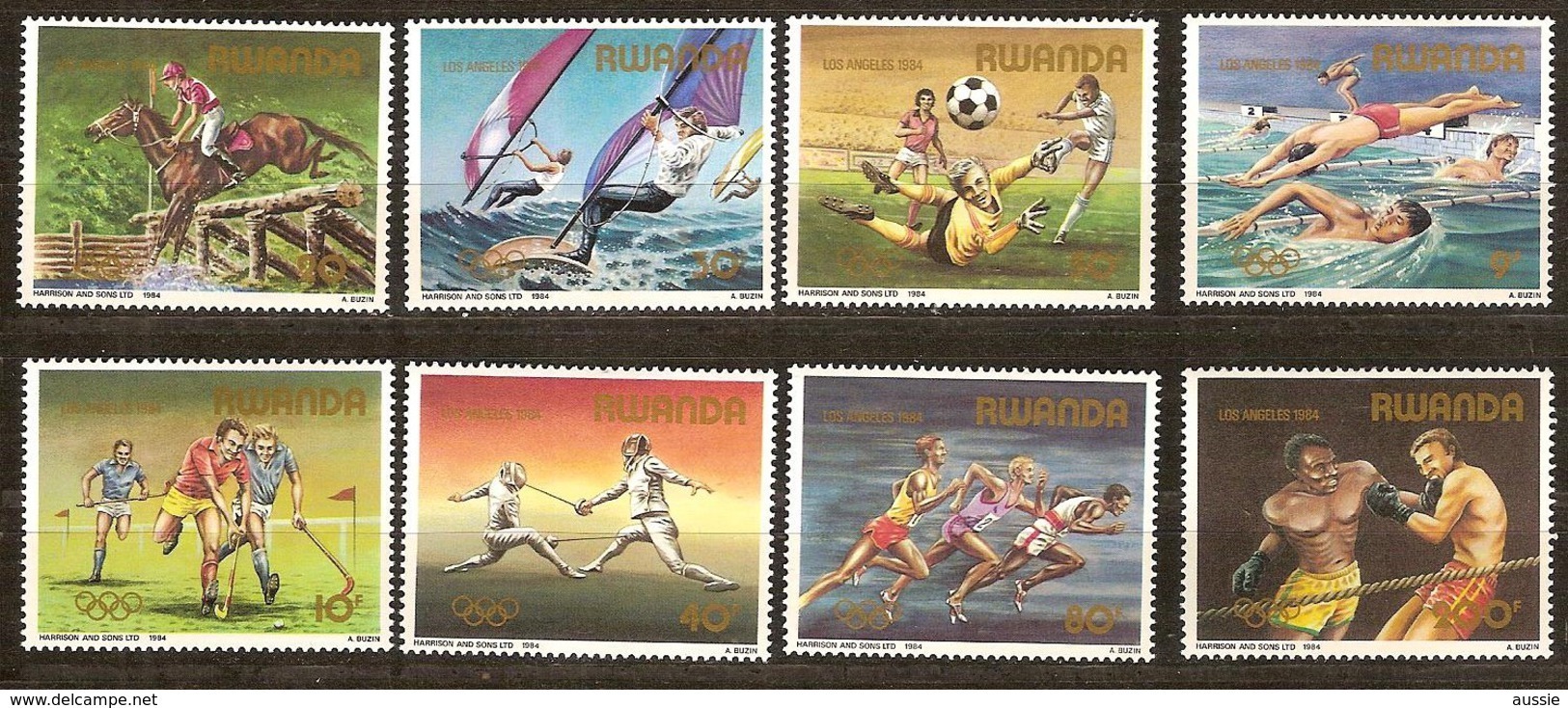 Rwanda Ruanda 1984 OBCn° 1210-1217 *** MNH  Cote 17,00 Euro Sport Los Angeles - Neufs