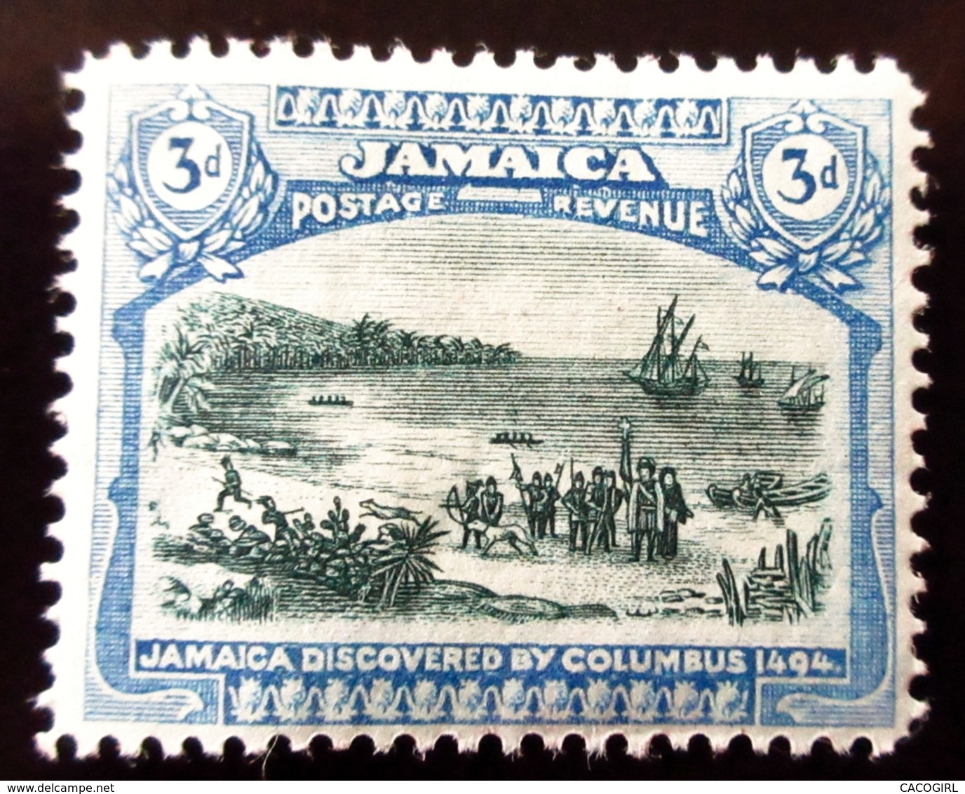 1921 Jamaïque  Yt 86 . Mi 81 . Columbus Landing In Jamaica . Neuf Trace Charnière - Jamaïque (...-1961)