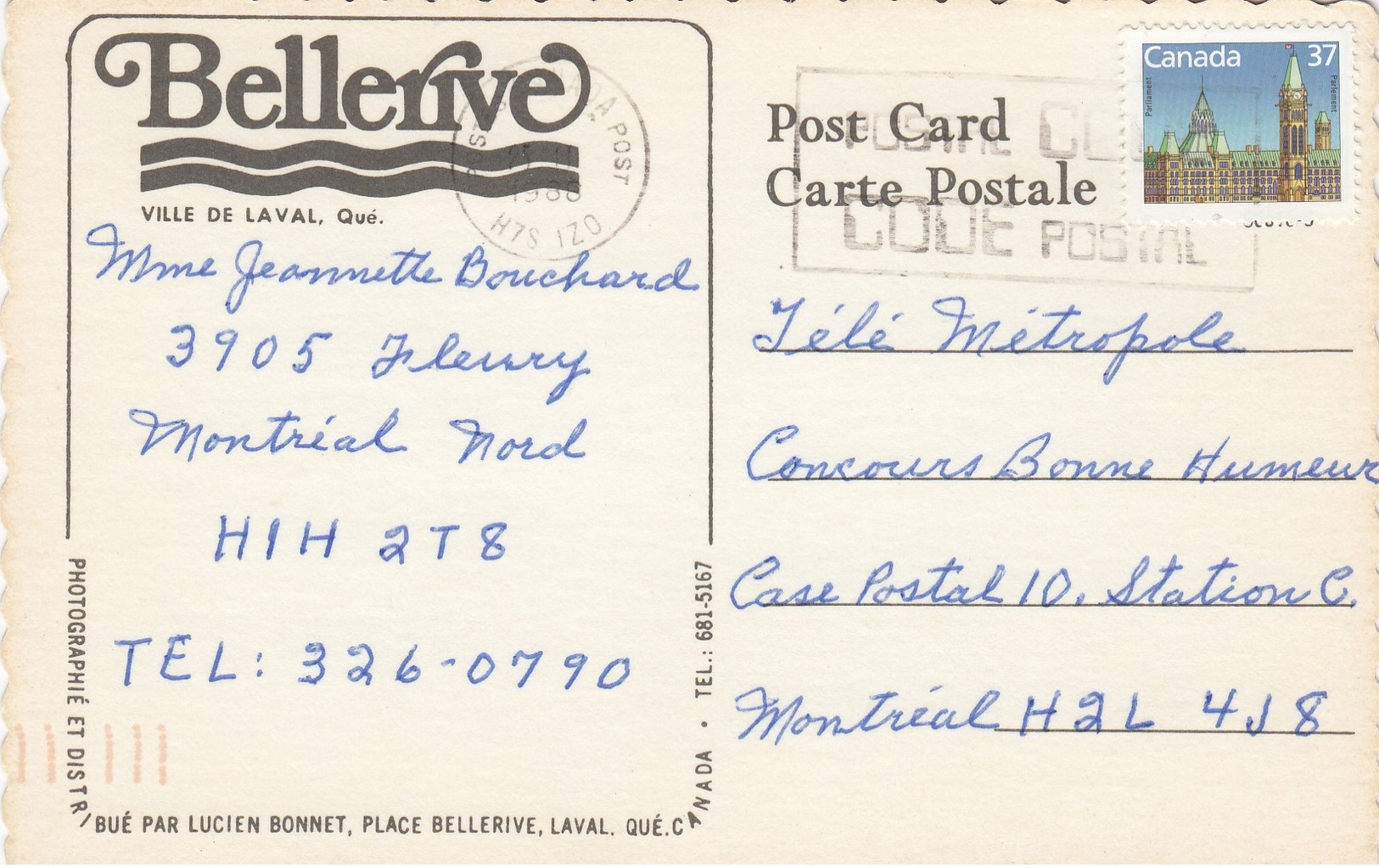 LAVAL , Quebec,  Canada , 1988 ; Bellerive - Other & Unclassified