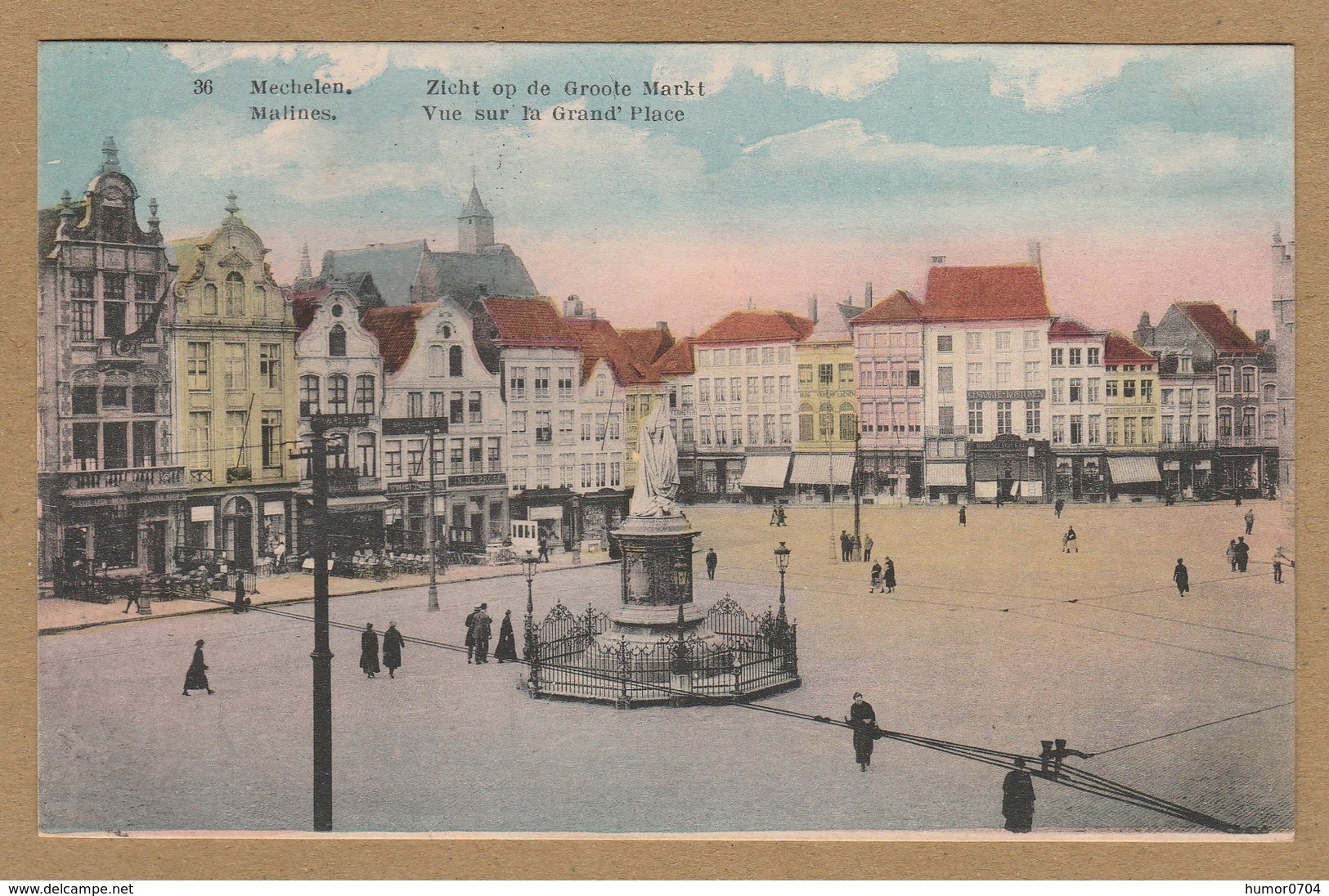 23  Mechelen Zicht Op De Groote Markt  Malines Vue Sur La Grand' Place . (1924) Geanimeerd. Uitg. H. Holemans - Malines