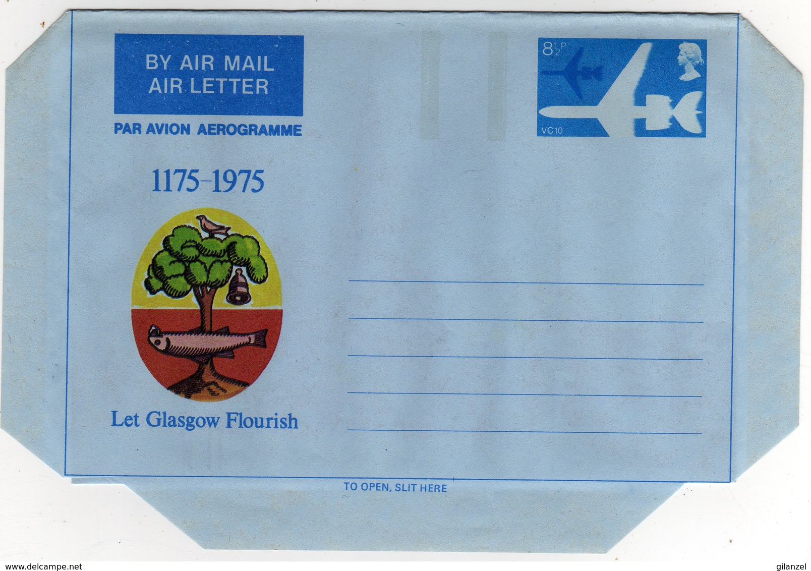 GB Gran Bretagna 1975 Air Letter Let Glasgow Flourish Mint - Interi Postali