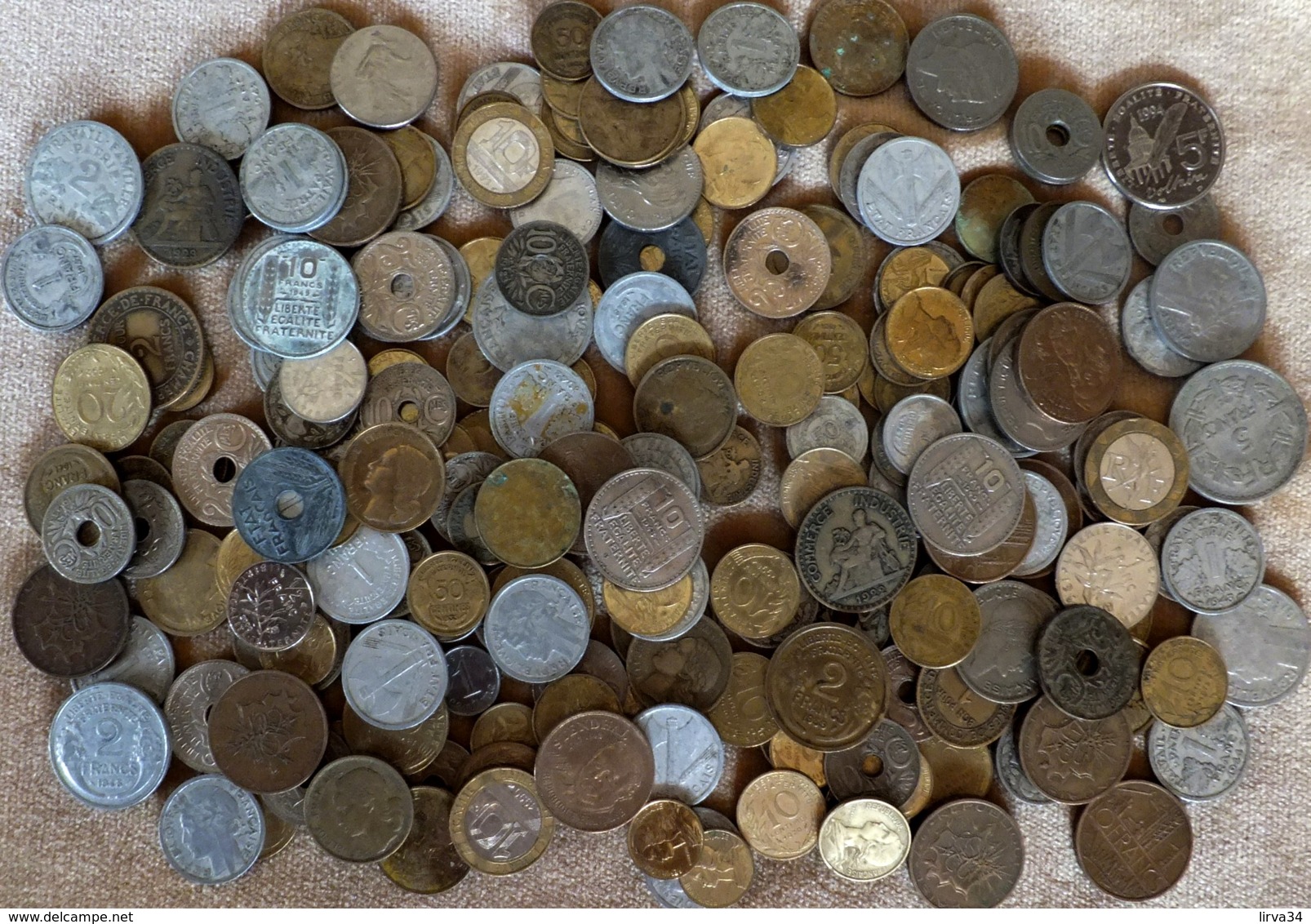 SÉLECTION MONNAIES DE FRANCE EN VRAC- 1,5 KG. -EPOQUES DIVERSES- 3 SCANS - Lots & Kiloware - Coins