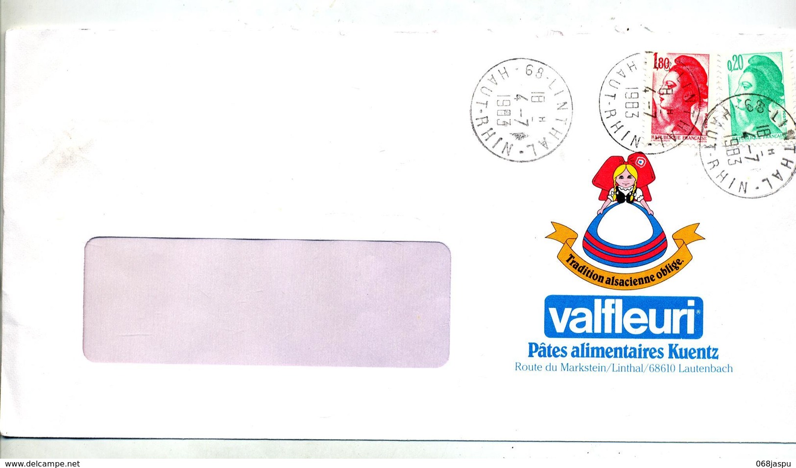 Lettre Cachet  Linthal Entete Pate Valfleuri Alsace - Cachets Manuels