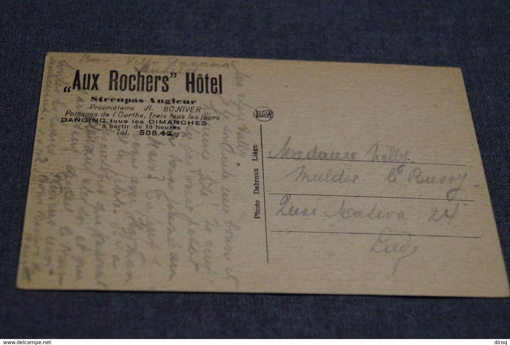 Streupas Angleur,Aux Rochers,hotel Dancing ,A.Boniver,collection,RARE,ancienne Carte Postale - Lüttich