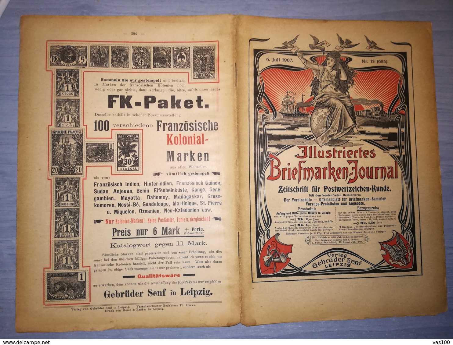 ILLUSTRATED STAMPS JOURNAL- ILLUSTRIERTES BRIEFMARKEN JOURNAL, LEIPZIG, NR 13, JULY 1907, GERMANY - Alemán (hasta 1940)