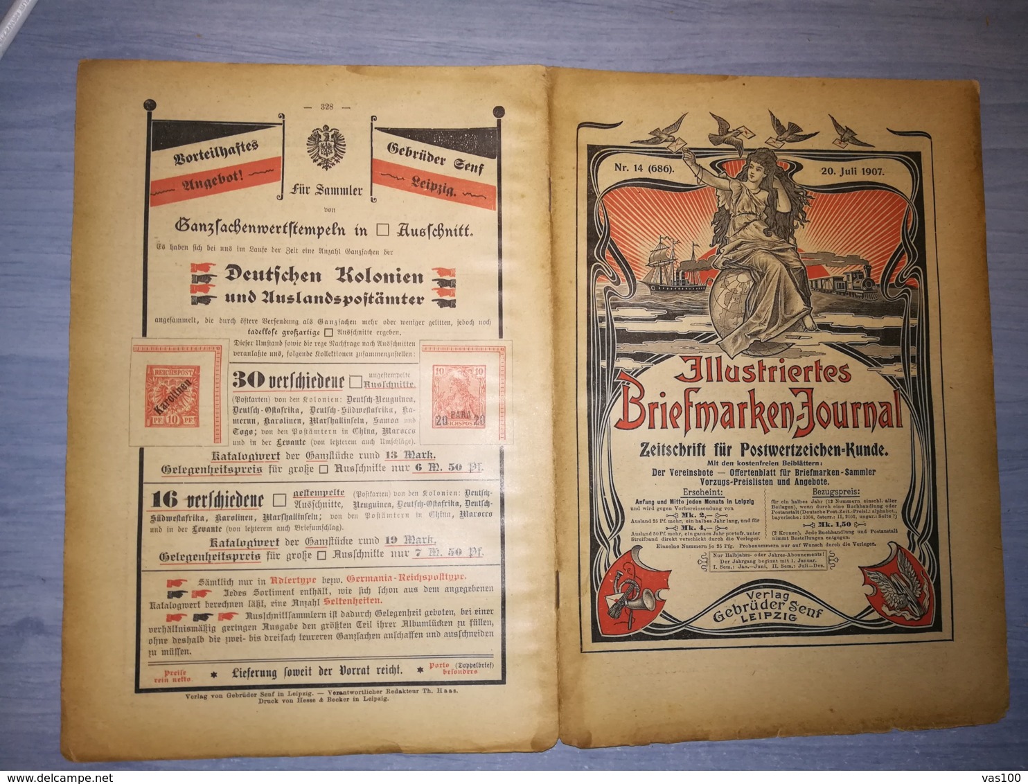 ILLUSTRATED STAMPS JOURNAL- ILLUSTRIERTES BRIEFMARKEN JOURNAL, LEIPZIG, NR 14, JULY 1907, GERMANY - German (until 1940)