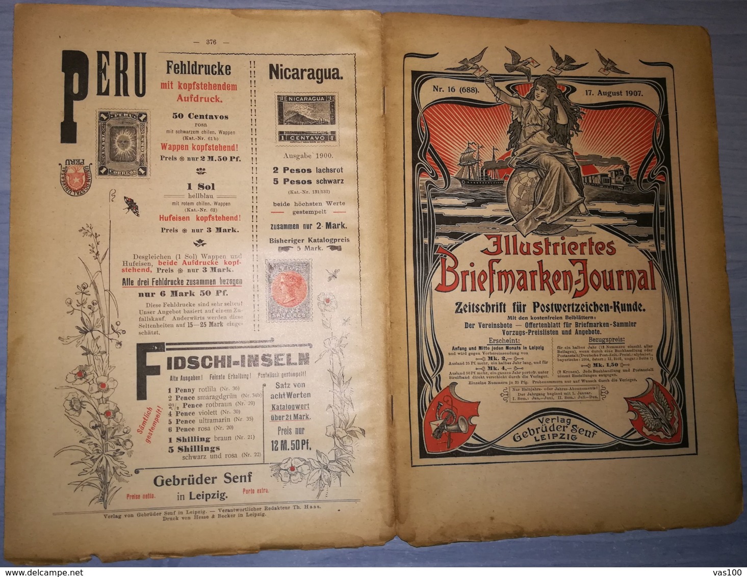 ILLUSTRATED STAMPS JOURNAL- ILLUSTRIERTES BRIEFMARKEN JOURNAL, LEIPZIG, NR 16, AUGUST 1907, GERMANY - Tedesche (prima Del 1940)