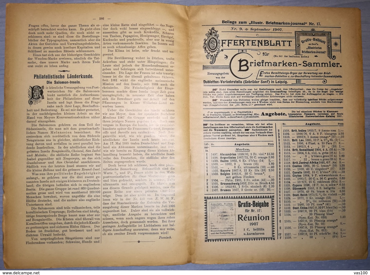 ILLUSTRATED STAMPS JOURNAL- ILLUSTRIERTES BRIEFMARKEN JOURNAL, LEIPZIG, NR 17, SEPTEMBER 1907, GERMANY - Tedesche (prima Del 1940)