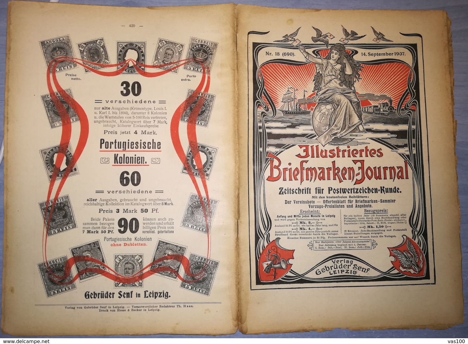 ILLUSTRATED STAMPS JOURNAL- ILLUSTRIERTES BRIEFMARKEN JOURNAL, LEIPZIG, NR 18, SEPTEMBER 1907, GERMANY - Tedesche (prima Del 1940)