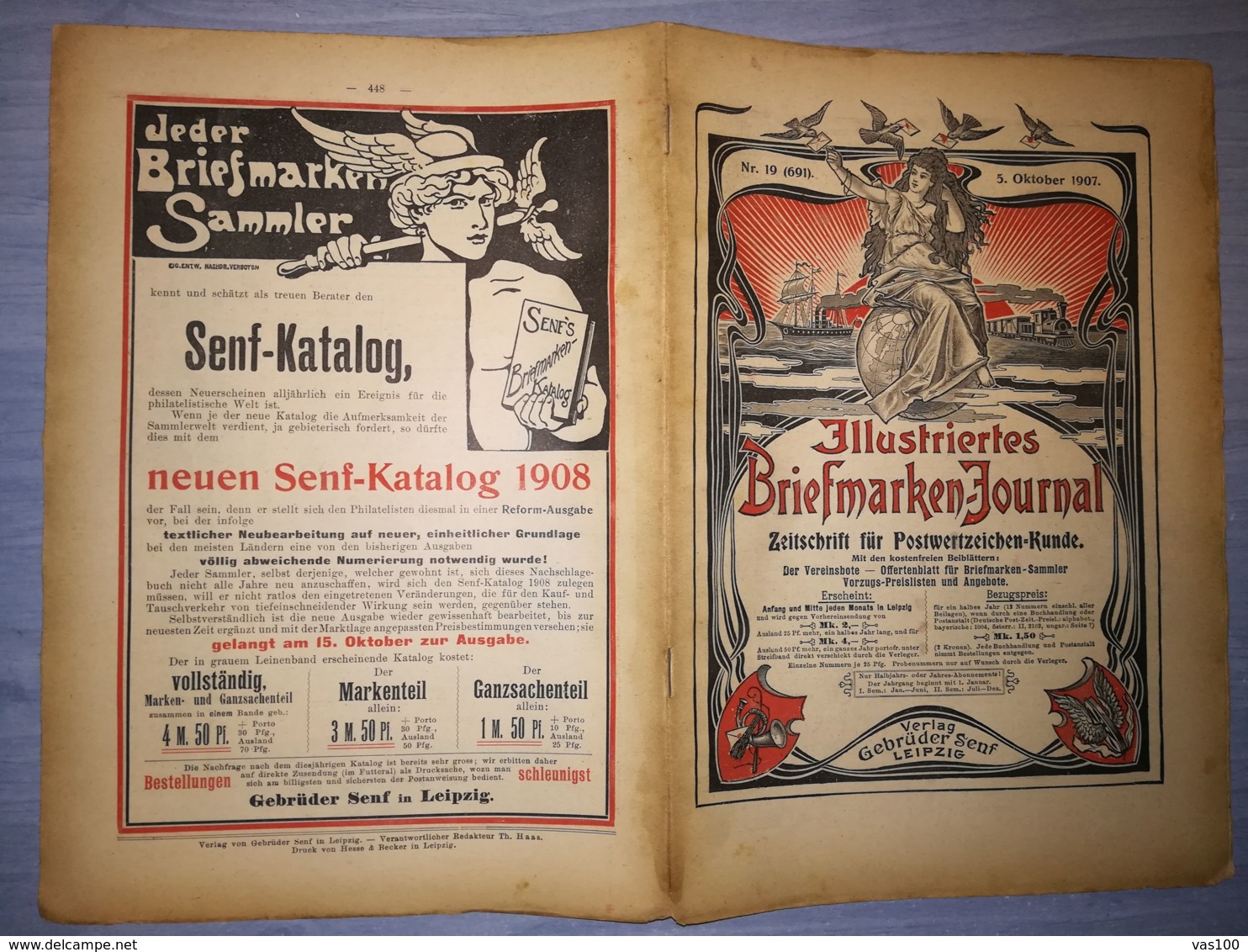 ILLUSTRATED STAMPS JOURNAL- ILLUSTRIERTES BRIEFMARKEN JOURNAL, LEIPZIG, NR 19, OCTOBER 1907, GERMANY - Tedesche (prima Del 1940)