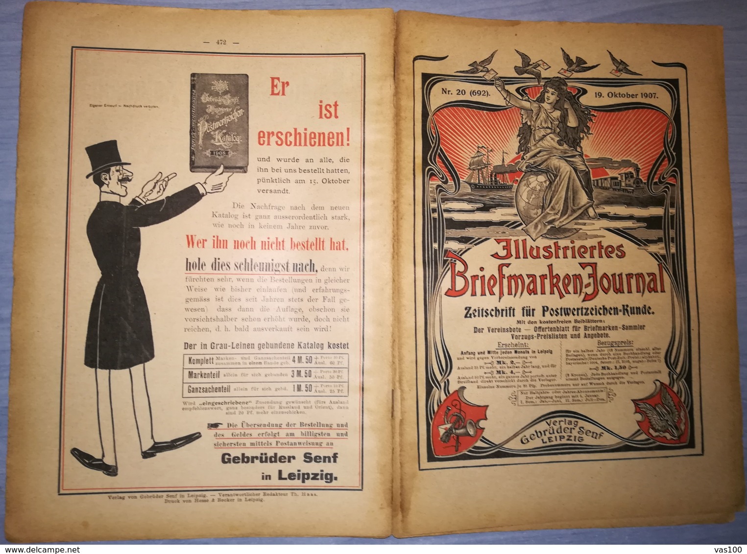 ILLUSTRATED STAMPS JOURNAL- ILLUSTRIERTES BRIEFMARKEN JOURNAL, LEIPZIG, NR 20, OCTOBER 1907, GERMANY - German (until 1940)