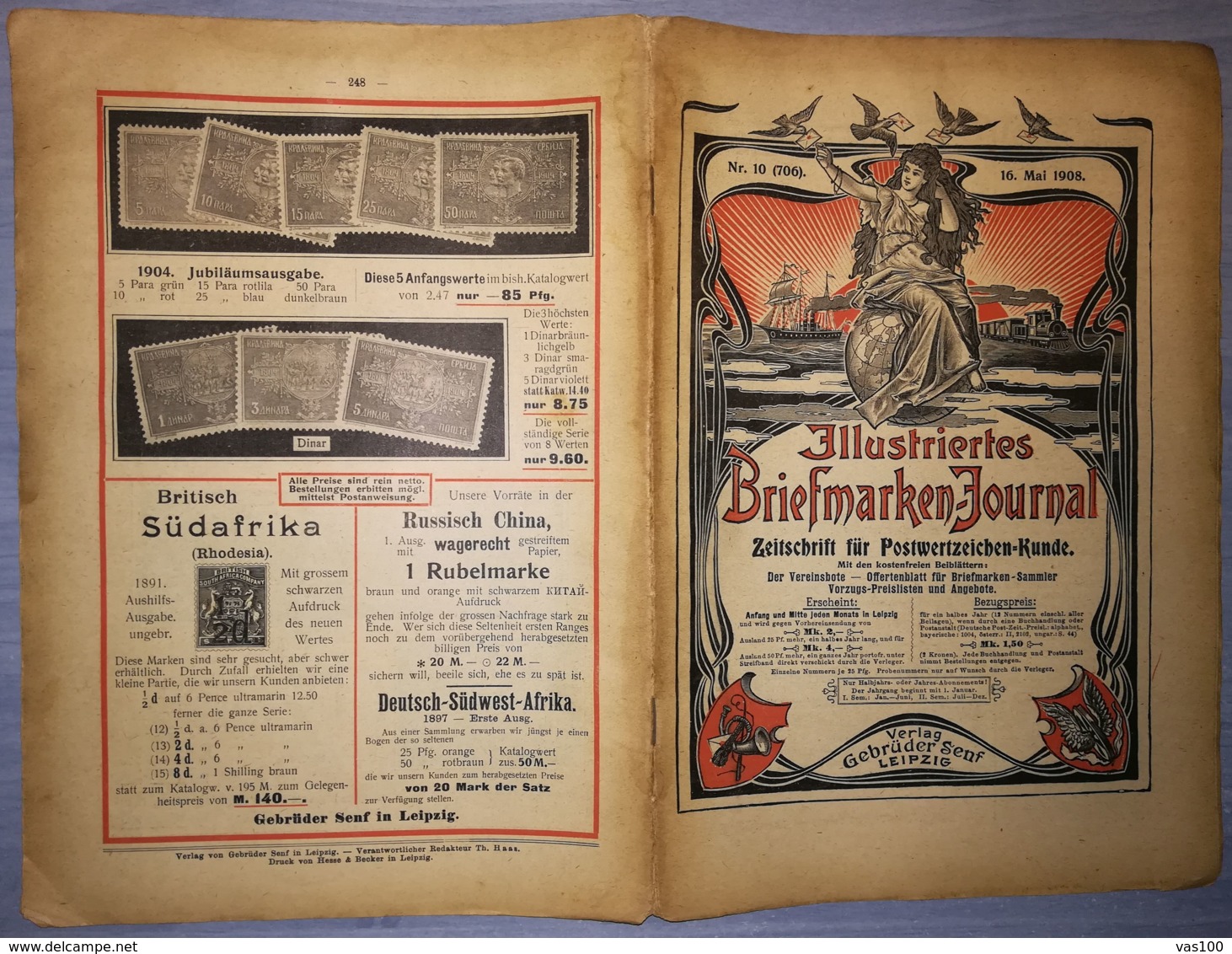 ILLUSTRATED STAMPS JOURNAL- ILLUSTRIERTES BRIEFMARKEN JOURNAL, LEIPZIG, NR 10, MAY 1908, GERMANY - Alemán (hasta 1940)