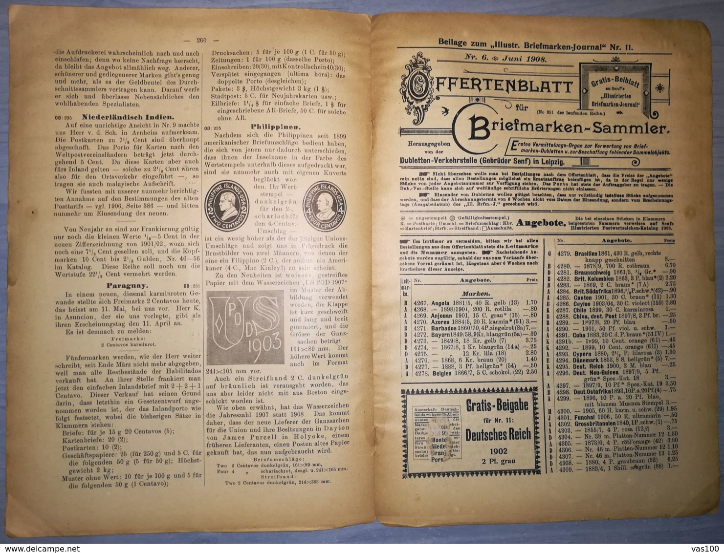 ILLUSTRATED STAMPS JOURNAL- ILLUSTRIERTES BRIEFMARKEN JOURNAL, LEIPZIG, NR 11, JUNE 1908, GERMANY - Tedesche (prima Del 1940)