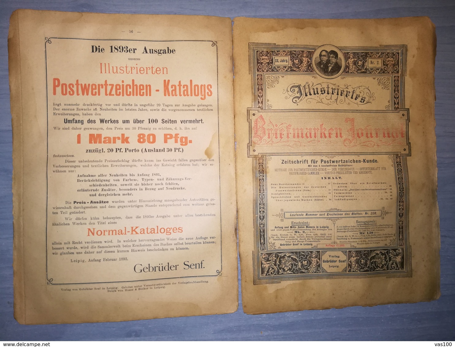 ILLUSTRATED STAMPS JOURNAL- ILLUSTRIERTES BRIEFMARKEN JOURNAL MAGAZINE, LEIPZIG, NR 2, FEBRUAR 1893, GERMANY - Tedesche (prima Del 1940)