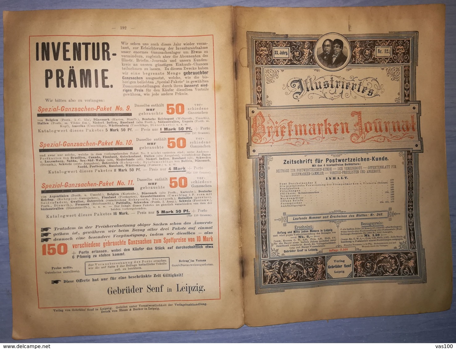 ILLUSTRATED STAMPS JOURNAL- ILLUSTRIERTES BRIEFMARKEN JOURNAL MAGAZINE, LEIPZIG, NR 12, JUNE 1893, GERMANY - Tedesche (prima Del 1940)