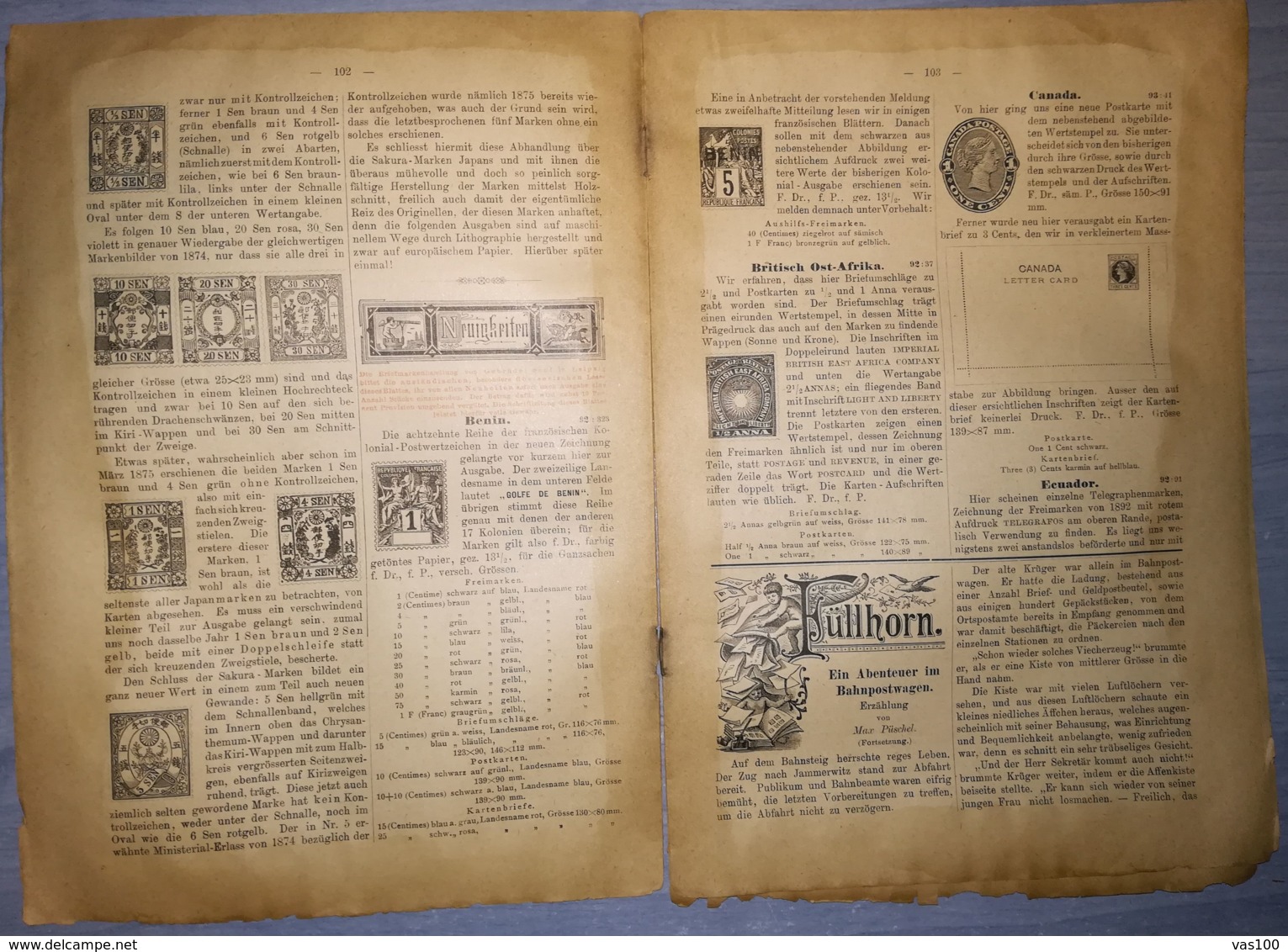 ILLUSTRATED STAMPS JOURNAL- ILLUSTRIERTES BRIEFMARKEN JOURNAL MAGAZINE, LEIPZIG, NR 7, APRIL 1893, GERMANY - Alemán (hasta 1940)