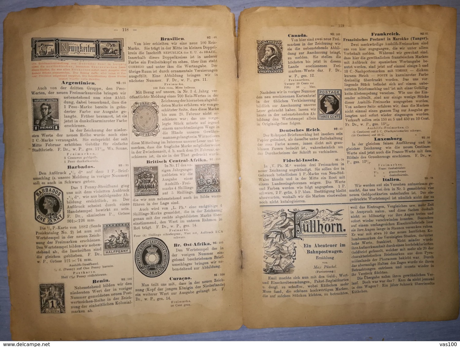 ILLUSTRATED STAMPS JOURNAL- ILLUSTRIERTES BRIEFMARKEN JOURNAL MAGAZINE, LEIPZIG, NR 8, APRIL 1893, GERMANY - Tedesche (prima Del 1940)