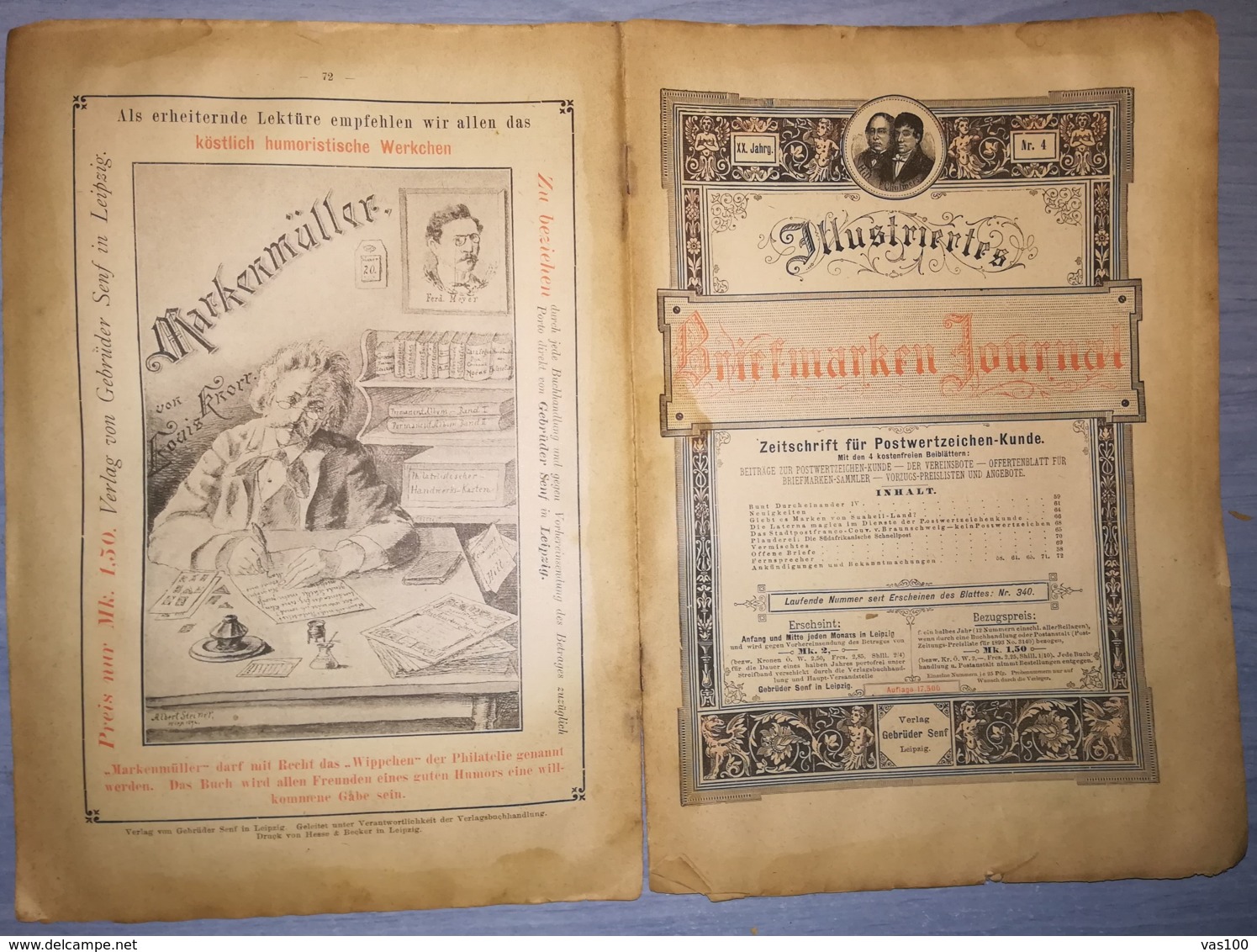 ILLUSTRATED STAMPS JOURNAL- ILLUSTRIERTES BRIEFMARKEN JOURNAL MAGAZINE, LEIPZIG, NR 4, FEBRUARY 1893, GERMANY - Tedesche (prima Del 1940)
