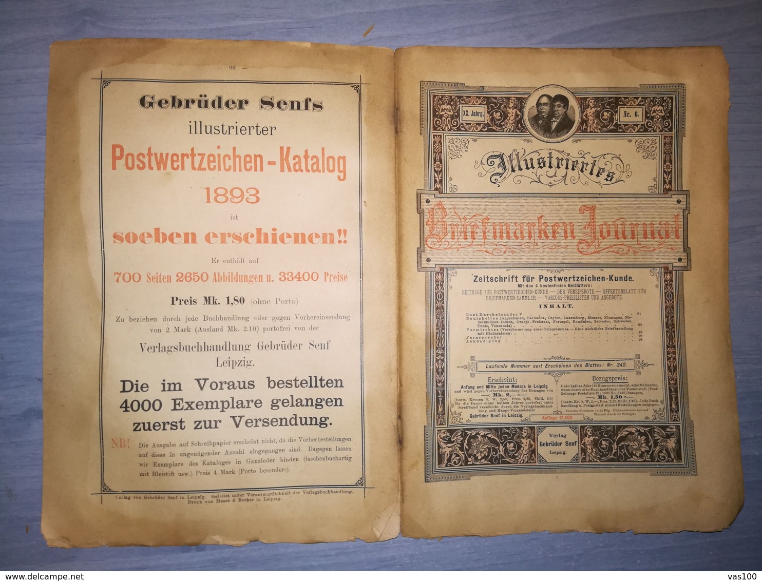 ILLUSTRATED STAMPS JOURNAL- ILLUSTRIERTES BRIEFMARKEN JOURNAL MAGAZINE, LEIPZIG, NR 6, MARCH 1893, GERMANY - Tedesche (prima Del 1940)