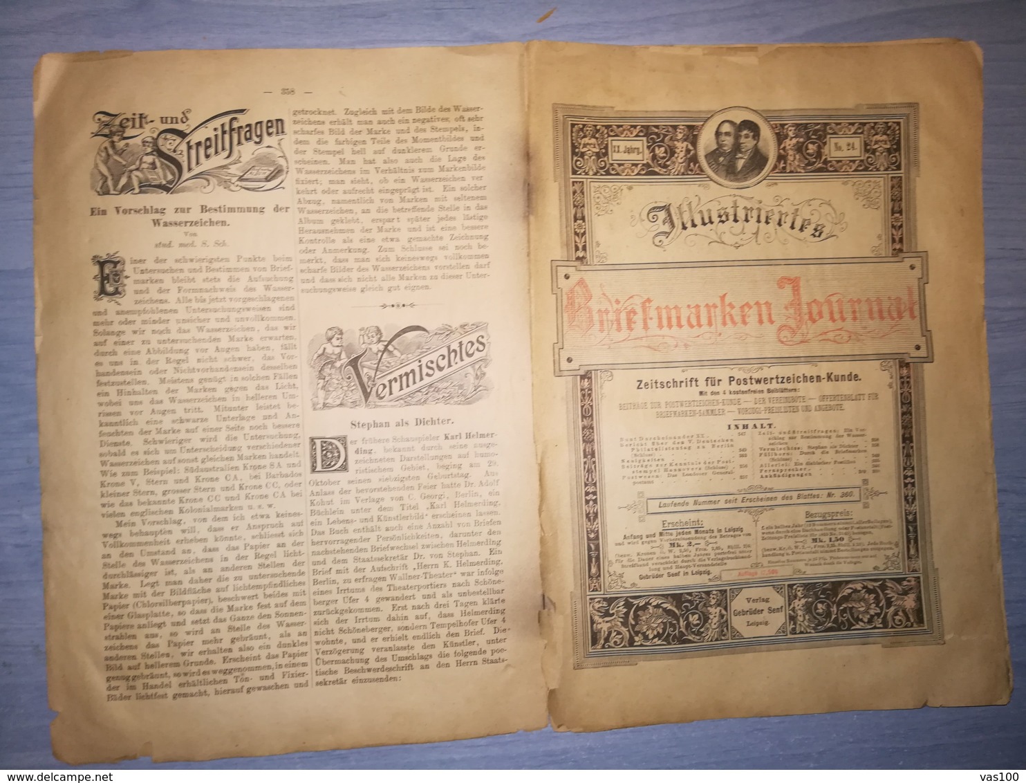 ILLUSTRATED STAMPS JOURNAL- ILLUSTRIERTES BRIEFMARKEN JOURNAL MAGAZINE, LEIPZIG, NR 24, DECEMBER 1893, GERMANY - Tedesche (prima Del 1940)
