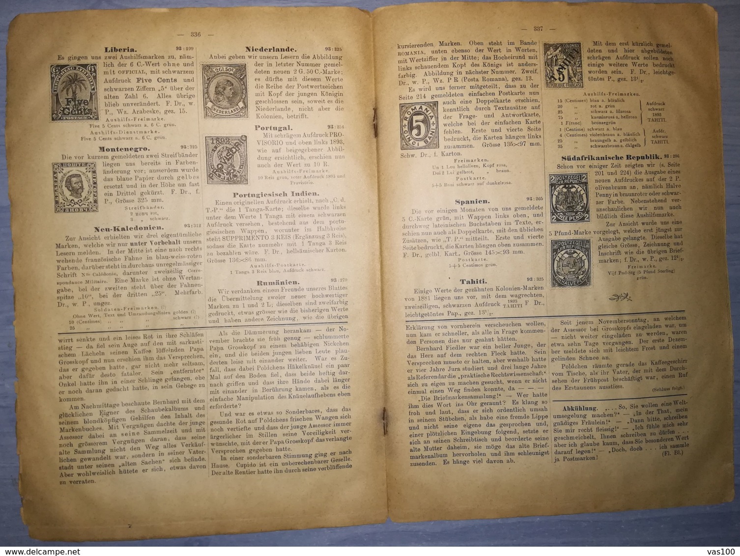 ILLUSTRATED STAMPS JOURNAL- ILLUSTRIERTES BRIEFMARKEN JOURNAL MAGAZINE, LEIPZIG, NR 23, DECEMBER 1893, GERMANY - Tedesche (prima Del 1940)