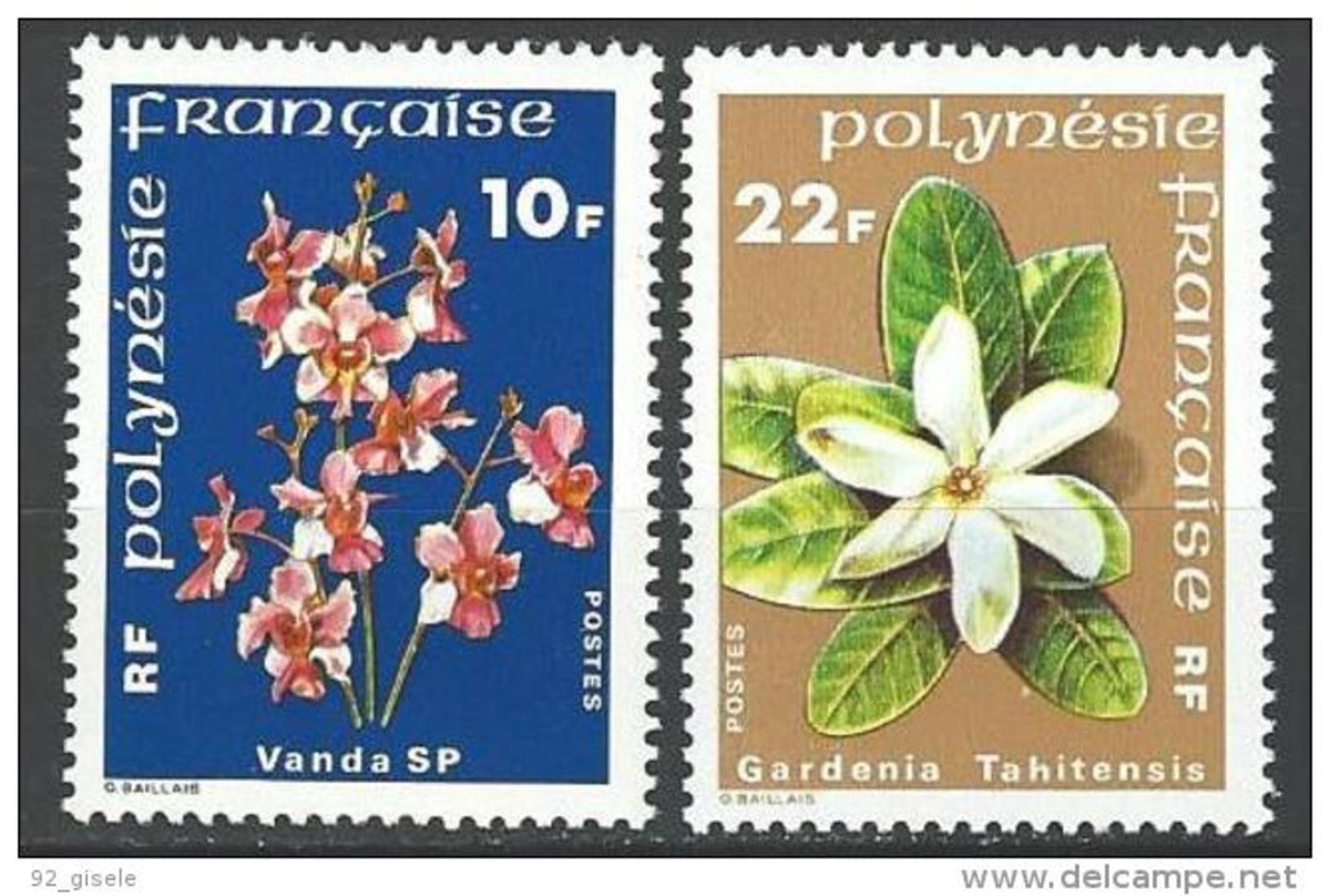 Polynésie YT 128 & 129 " Fleurs " 1979 Neuf** - Unused Stamps