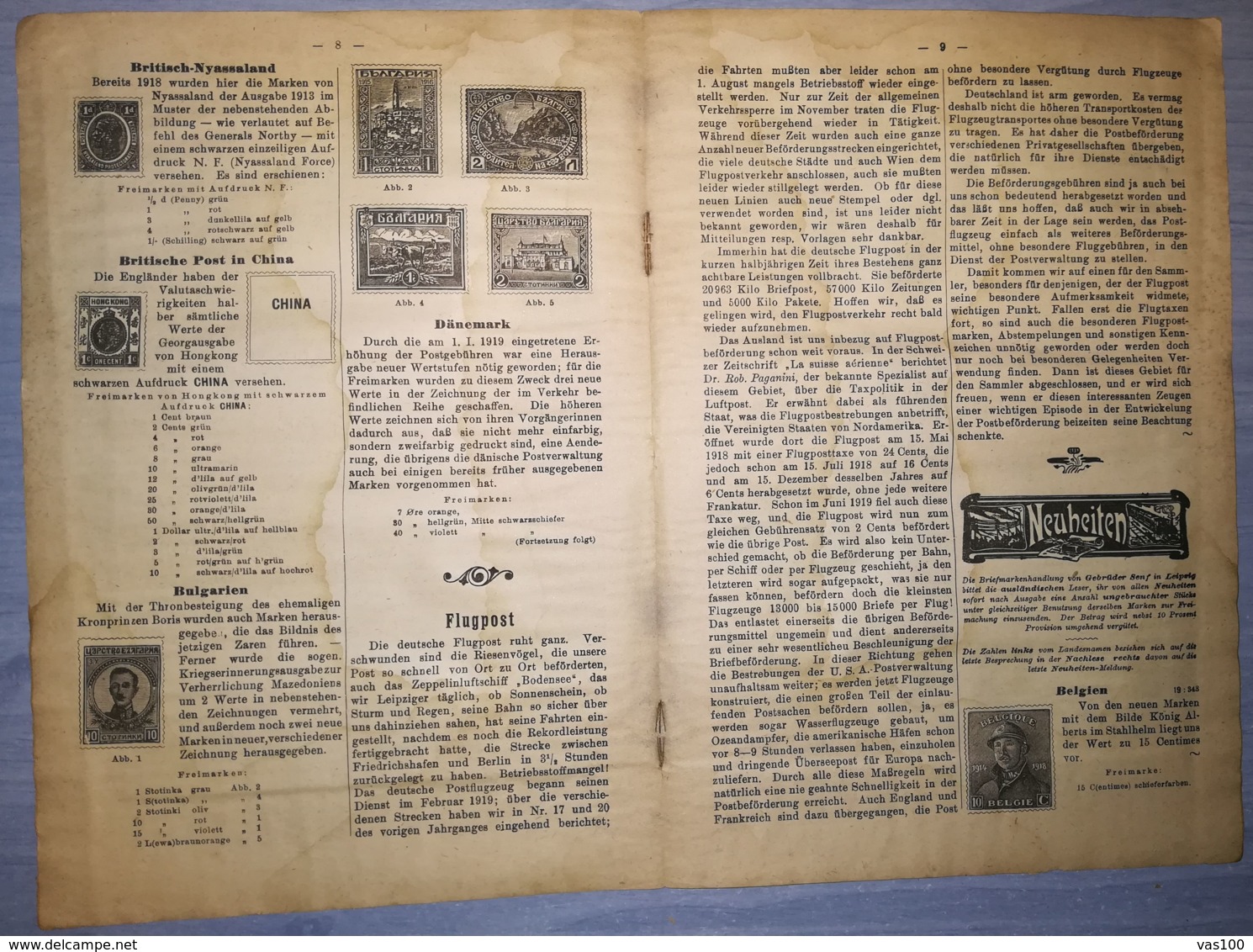 ILLUSTRATED STAMPS JOURNAL- ILLUSTRIERTES BRIEFMARKEN JOURNAL MAGAZINE, LEIPZIG, NR 1, JANUARY 1920, GERMANY - Tedesche (prima Del 1940)