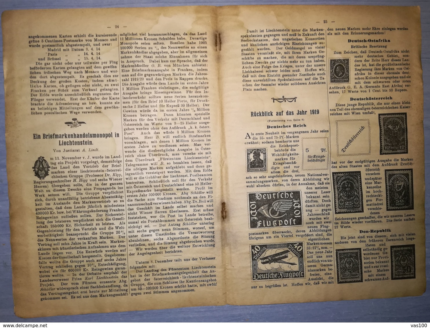 ILLUSTRATED STAMPS JOURNAL- ILLUSTRIERTES BRIEFMARKEN JOURNAL MAGAZINE, LEIPZIG, NR 2, JANUARY 1920, GERMANY - Tedesche (prima Del 1940)