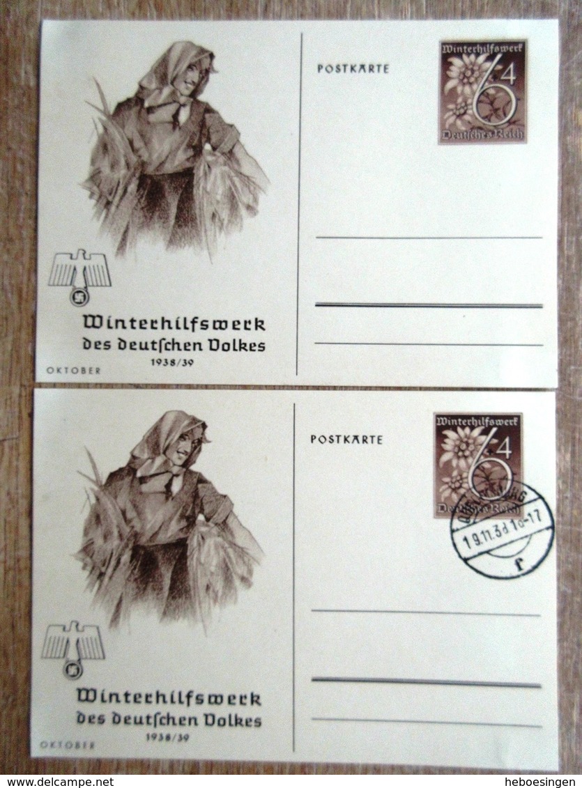 DR Ganzsachen 6+4 Pfg. WHW 1938/1939 Ungebraucht/Stempel Quedlingburg - Sonstige & Ohne Zuordnung