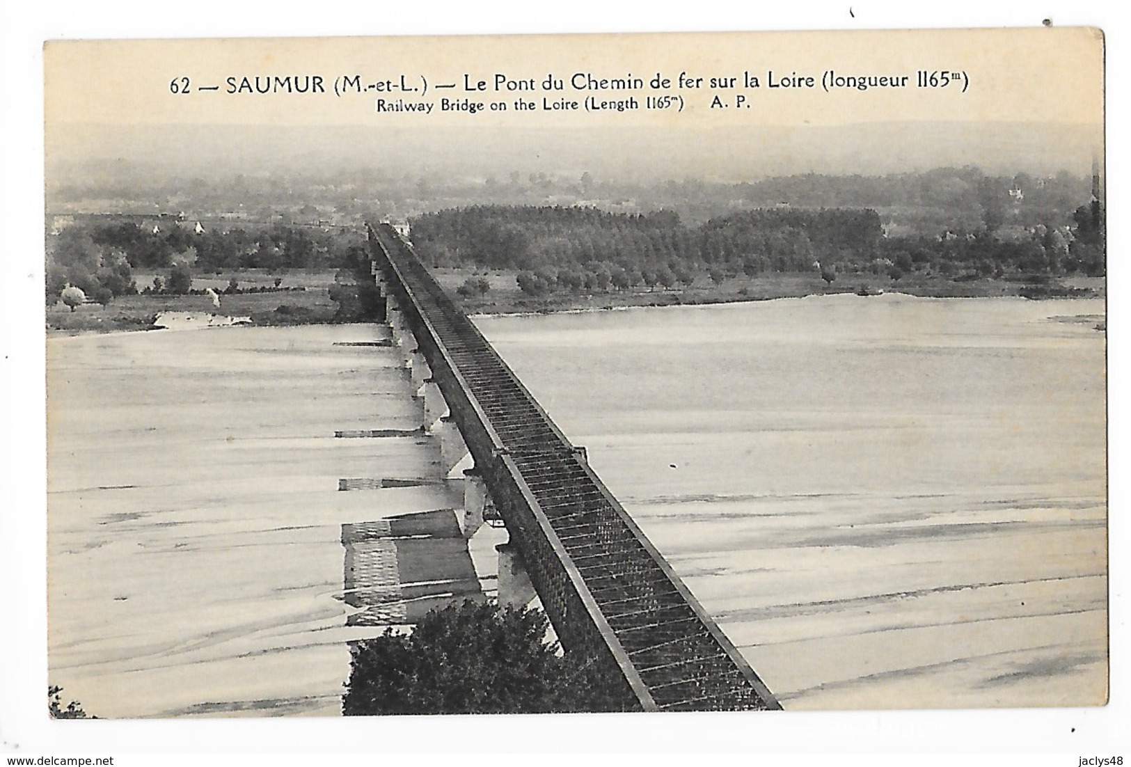 SAUMUR  (cpa 49)  Le Pont De Chemin De Fer Sur La Loire    -  L 1 - Saumur