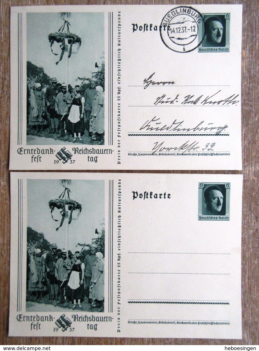 DR Ganzsachen Hitler 6 Pfg. Erntedank/Reichsbauerntag Ungebraucht/Stempel Quedlingburg - Sonstige & Ohne Zuordnung