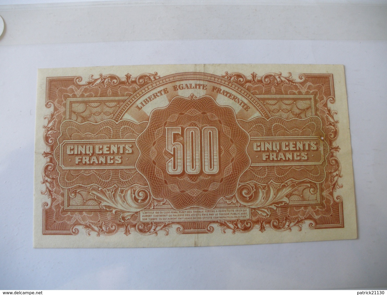 500F MARIANNE TYPE 1945 LETTRE L - Other & Unclassified