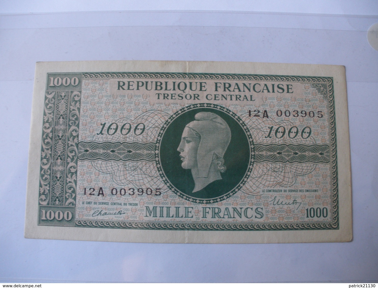 1000F MARIANNE TYPE 1945 LETTRE A - Other & Unclassified