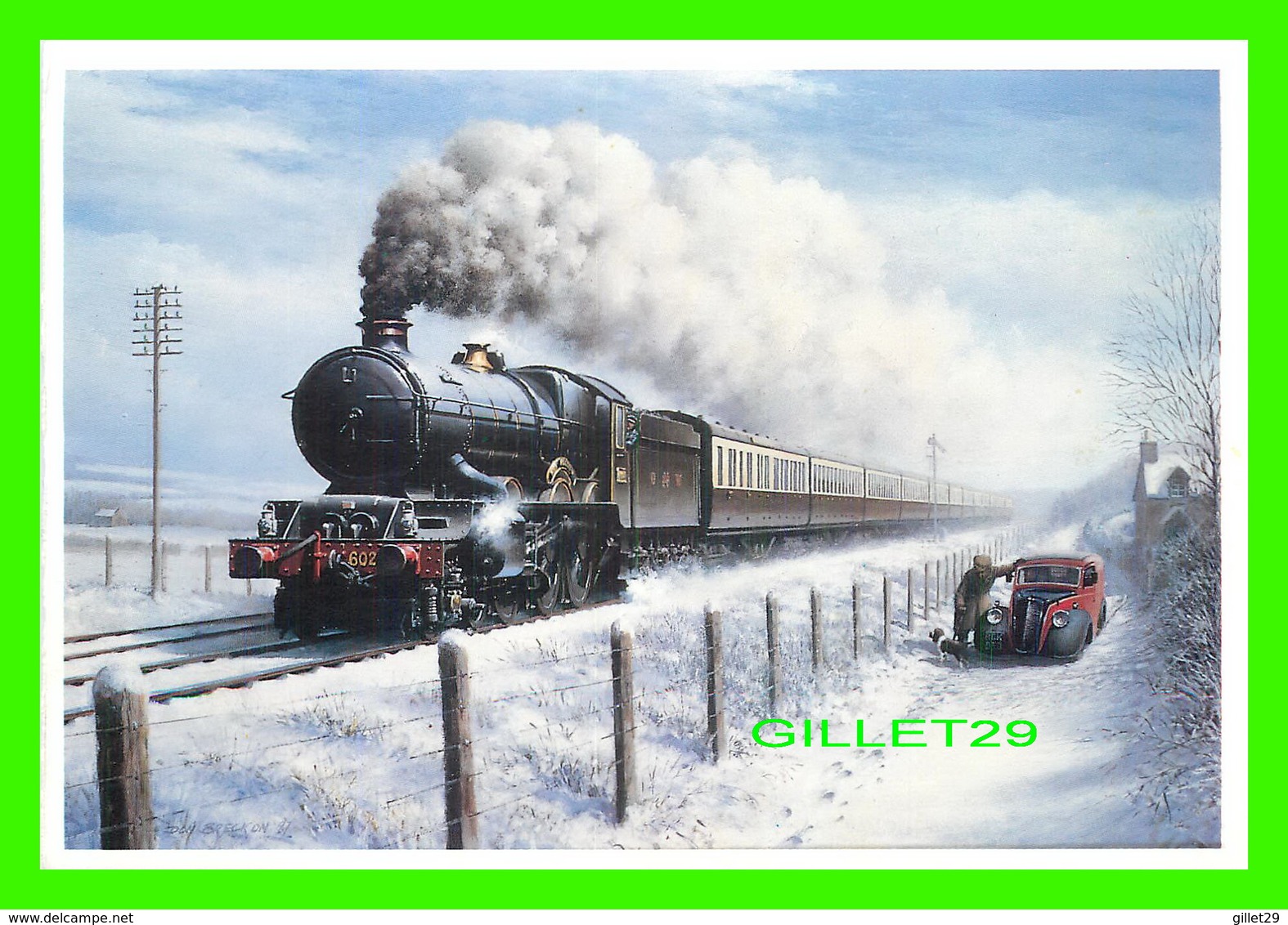 ARTS, PEINTURES - WINTER EXPRESS, GWR 4.6.0 KING CLASS LOCOMOTIVE No 6023 - KING EDWARD II - - Peintures & Tableaux