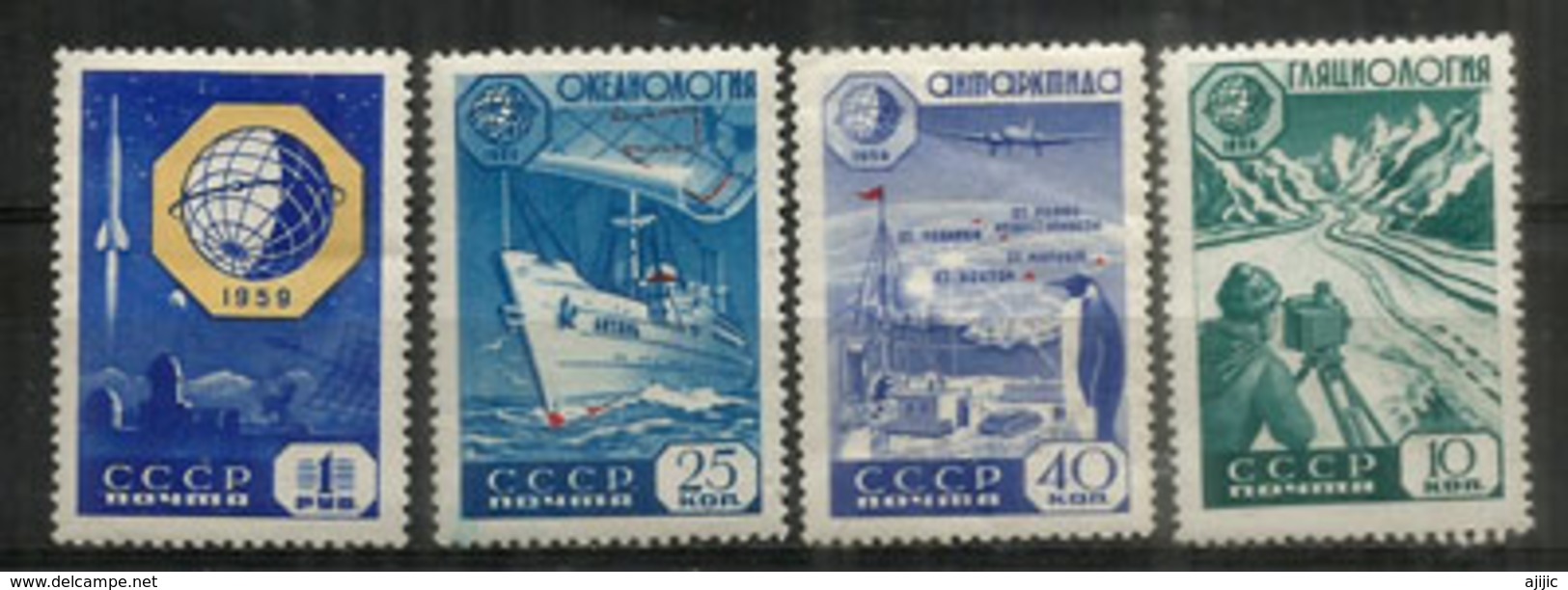 Année Géophysique Internationale (Glacier Survey,plane Over Antarctica,etc) Série Complète 1959 Neufs ** - International Geophysical Year